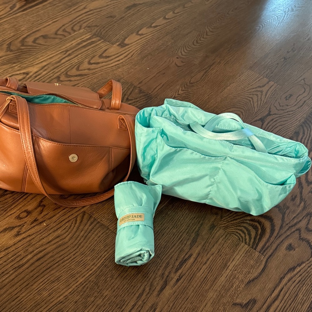 Lily Jade Cognac Leather Baby Bag - Picture 3 of 7